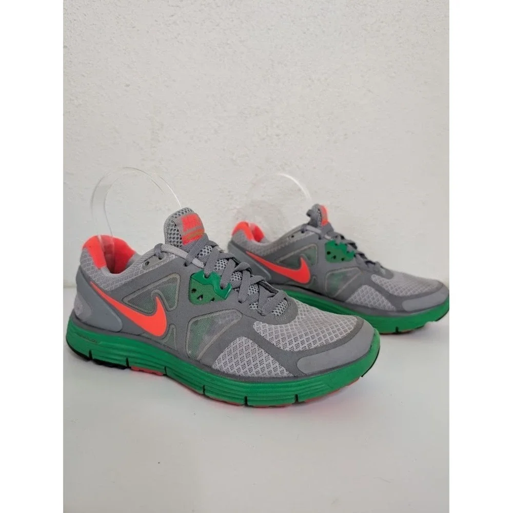 Nike Lunarglide 3 Women's Running Shoes Gray Green Pink 454315-063 US Size 7‎